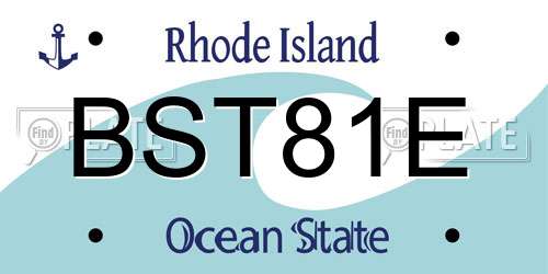 BST81E Rhode Island License Plate
