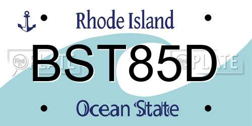 BST85D Rhode Island License Plate