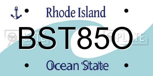 BST85O Rhode Island License Plate
