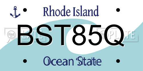 BST85Q Rhode Island License Plate