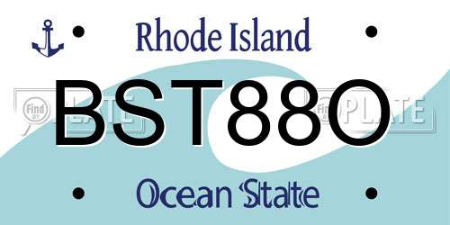 BST88O Rhode Island License Plate