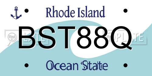 BST88Q Rhode Island License Plate