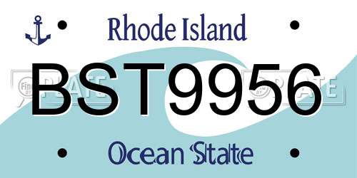 BST9956 Rhode Island License Plate