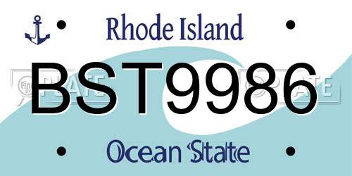 BST9986 Rhode Island License Plate