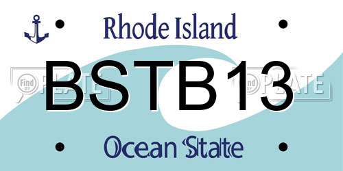 BSTB13 Rhode Island License Plate
