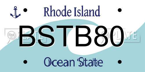 BSTB80 Rhode Island License Plate