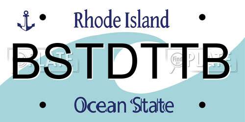BSTDTTB Rhode Island License Plate