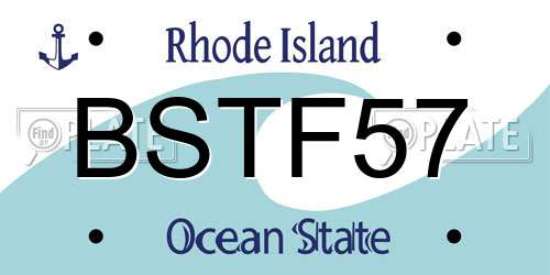 BSTF57 Rhode Island License Plate
