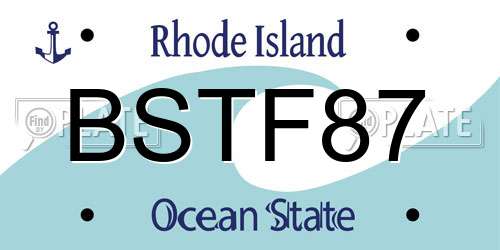 BSTF87 Rhode Island License Plate