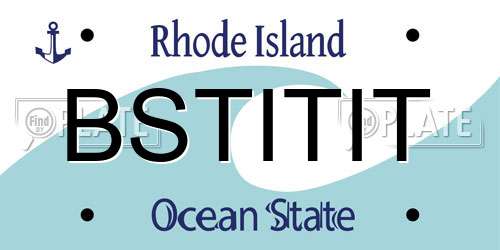 BSTITIT Rhode Island License Plate