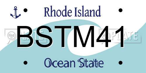 BSTM41 Rhode Island License Plate