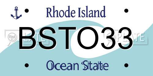 BSTO33 Rhode Island License Plate