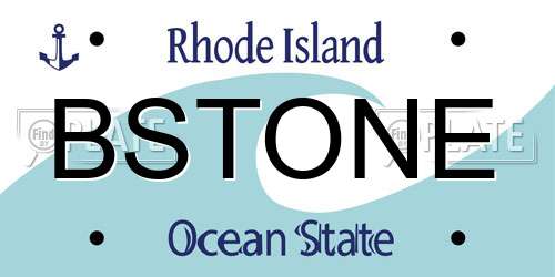 BSTONE Rhode Island License Plate