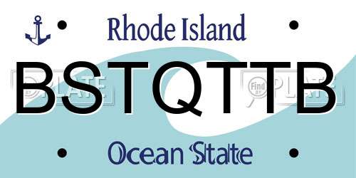 BSTQTTB Rhode Island License Plate