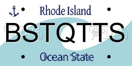 BSTQTTS Rhode Island License Plate