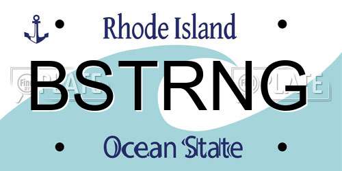 BSTRNG Rhode Island License Plate