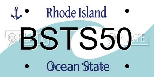 BSTS50 Rhode Island License Plate