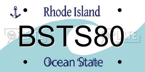 BSTS80 Rhode Island License Plate