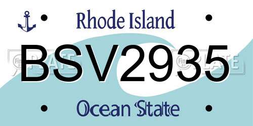 BSV2935 Rhode Island License Plate