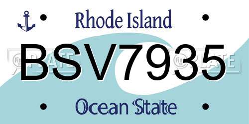 BSV7935 Rhode Island License Plate