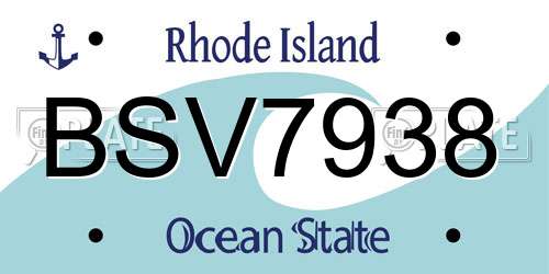 BSV7938 Rhode Island License Plate