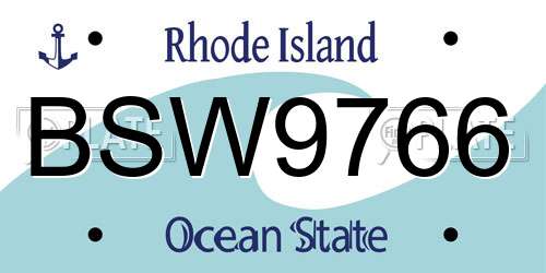 BSW9766 Rhode Island License Plate