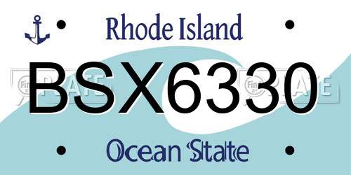 BSX6330 Rhode Island License Plate