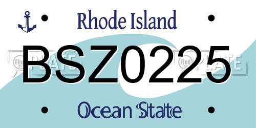 BSZ0225 Rhode Island License Plate
