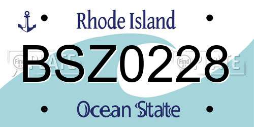 BSZ0228 Rhode Island License Plate