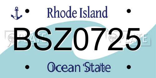 BSZ0725 Rhode Island License Plate
