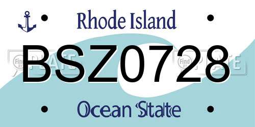 BSZ0728 Rhode Island License Plate