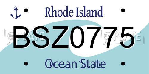 BSZ0775 Rhode Island License Plate