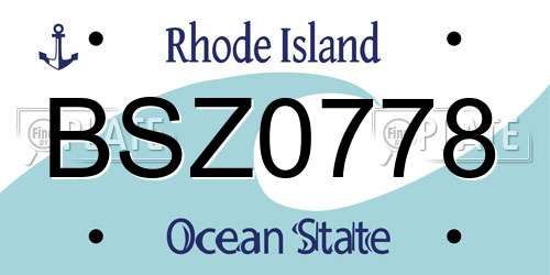 BSZ0778 Rhode Island License Plate