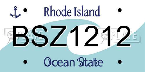 BSZ1212 Rhode Island License Plate