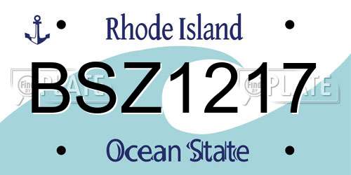 BSZ1217 Rhode Island License Plate