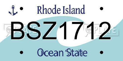 BSZ1712 Rhode Island License Plate