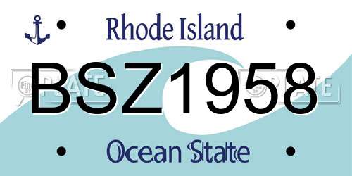 BSZ1958 Rhode Island License Plate