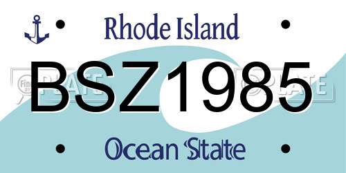BSZ1985 Rhode Island License Plate