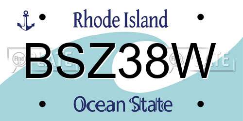 BSZ38W Rhode Island License Plate
