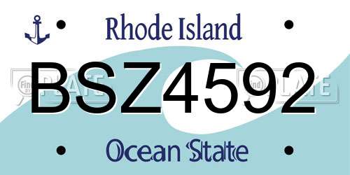 BSZ4592 Rhode Island License Plate