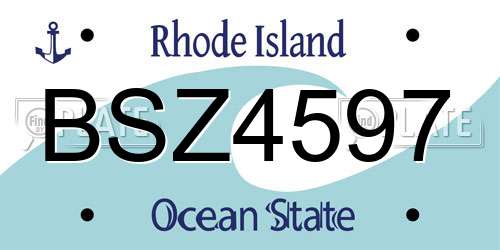 BSZ4597 Rhode Island License Plate