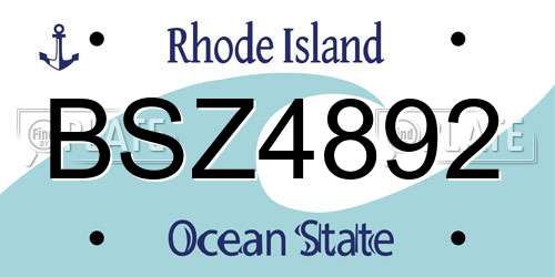 BSZ4892 Rhode Island License Plate