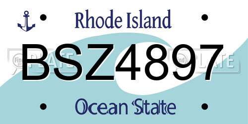 BSZ4897 Rhode Island License Plate