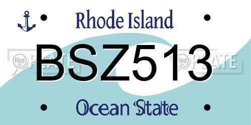 BSZ513 Rhode Island License Plate