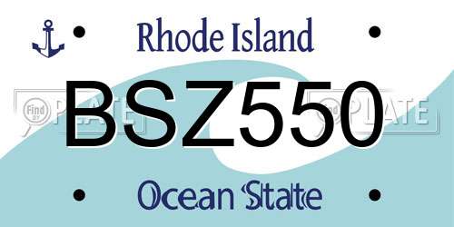 BSZ550 Rhode Island License Plate