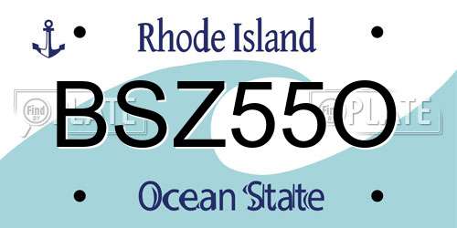 BSZ55O Rhode Island License Plate