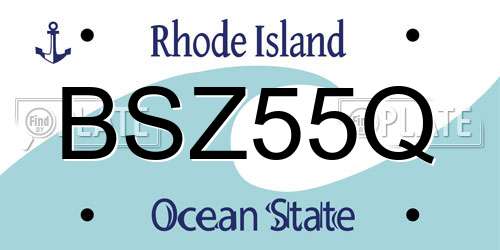 BSZ55Q Rhode Island License Plate