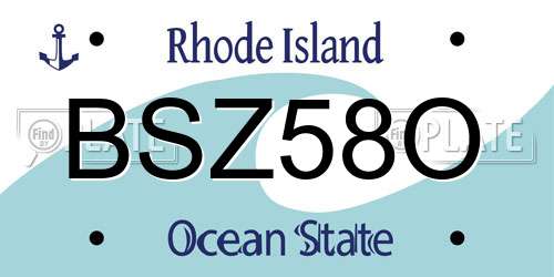 BSZ58O Rhode Island License Plate