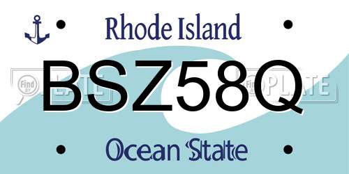 BSZ58Q Rhode Island License Plate