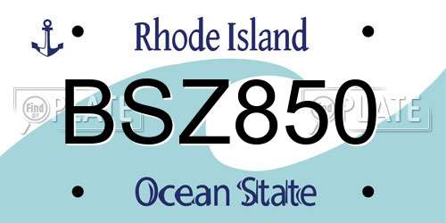 BSZ850 Rhode Island License Plate